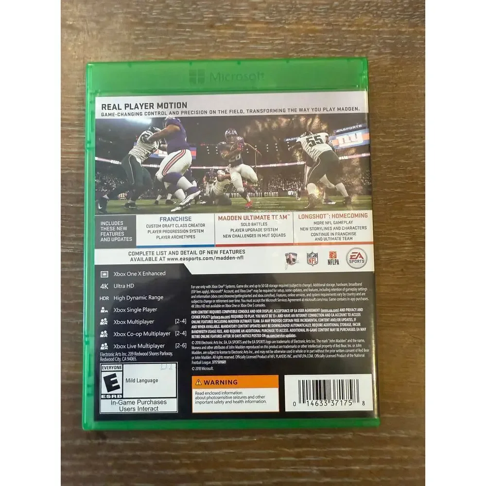 XBOX ONE Madden NFL 19 Video Game Gaming